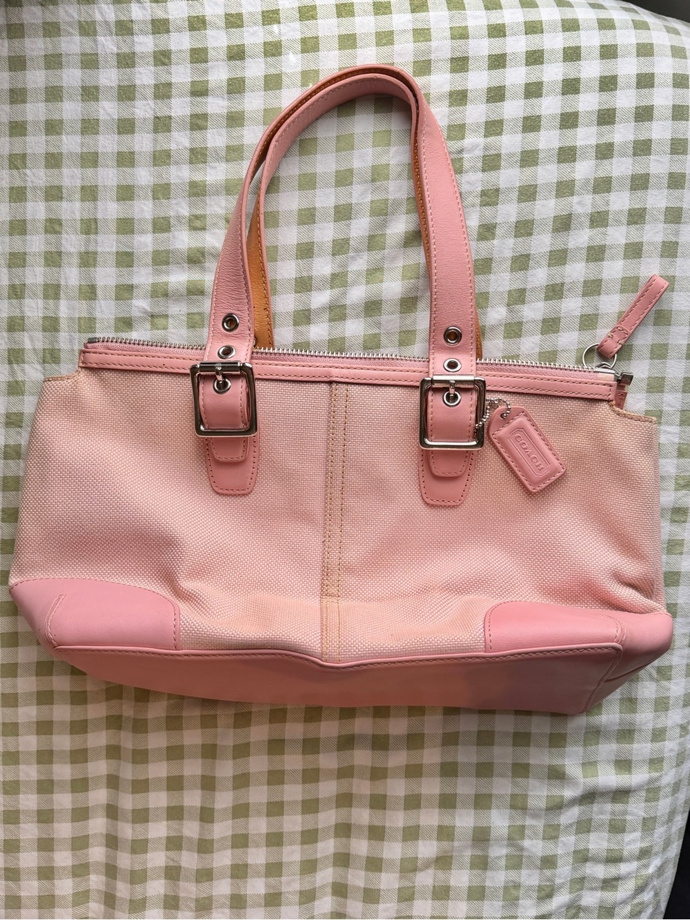 Coach Pink Canvas & Leather Tote